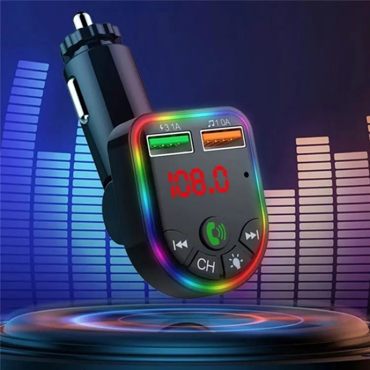 P5 Support U Disk Colorful Ambient Light Car Charger Digital Display Bluetooth Wireless Car MP3 Player ÎҵÄÉ̵ê