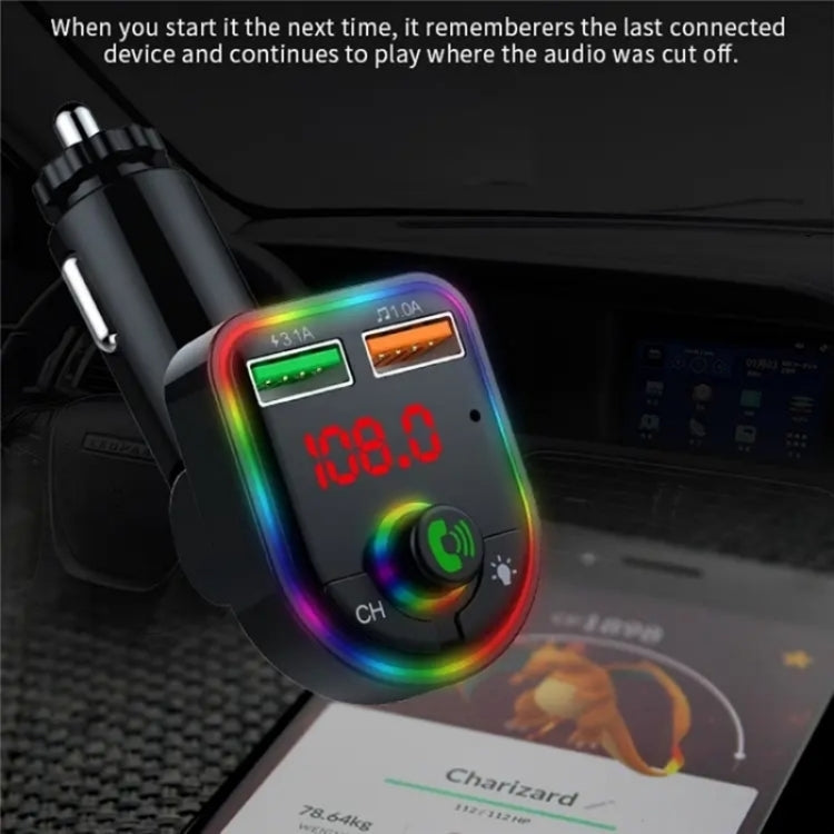 P6 Smart Bluetooth Calling Car Wireless MP3 Audio Device Colorful Ambient Lights Car Charger ÎҵÄÉ̵ê