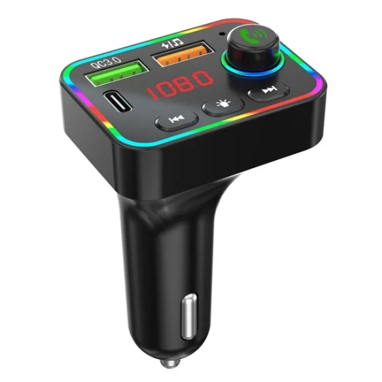 PDF4 PD 25W Fast Car Charger with Hands-Free Calls FM Transmitter 7-Color Led Lights MP3 Player ÎҵÄÉ̵ê