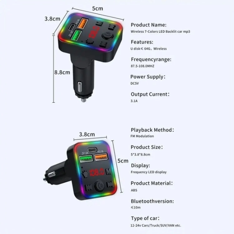 P22 Support MP3 Player USB Port Bluetooth FM Transmitter in-Car Adapter PD Car Charger ÎҵÄÉ̵ê