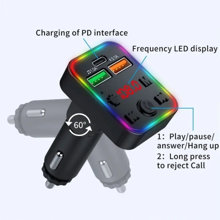 P22 Support MP3 Player USB Port Bluetooth FM Transmitter in-Car Adapter PD Car Charger ÎҵÄÉ̵ê