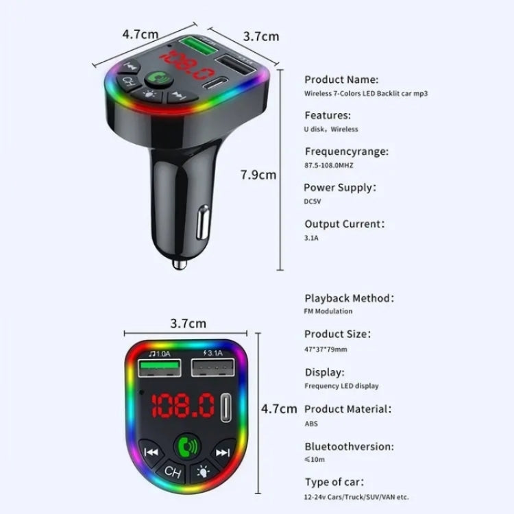 F20 Car MP3 Player PD + Fast USB Charger Handsfree Bluetooth FM Transmitter Car Kit Adapter