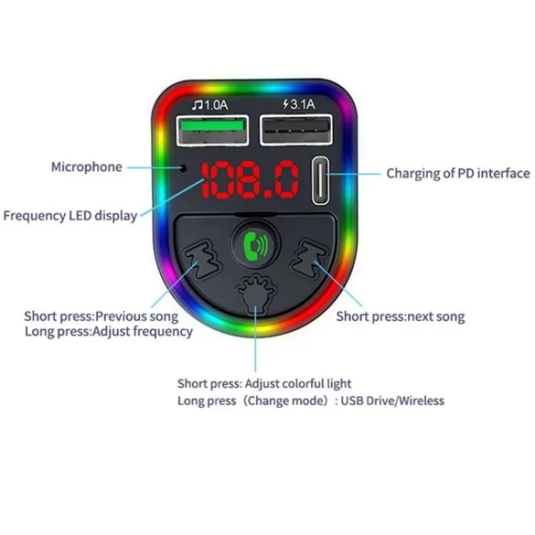 F21 PD + USB Car Charger Bluetooth Car Adapter Handsfree Call FM Transmitter MP3 Music Player ÎҵÄÉ̵ê