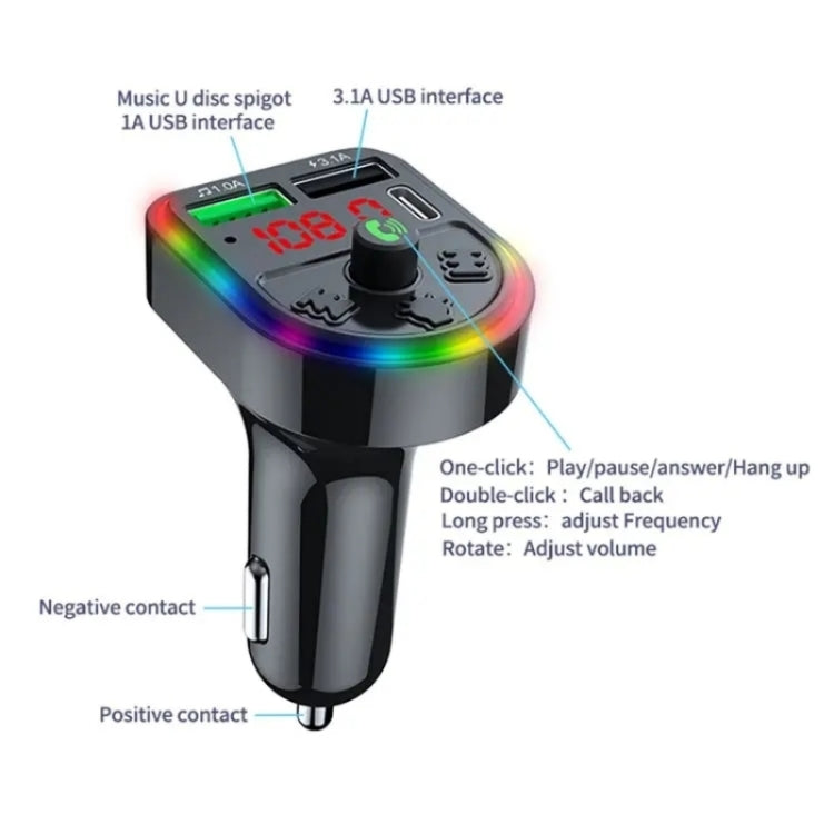 F21 PD + USB Car Charger Bluetooth Car Adapter Handsfree Call FM Transmitter MP3 Music Player ÎҵÄÉ̵ê