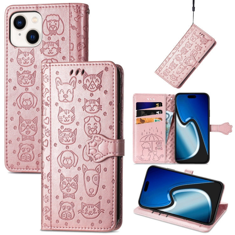 Cat and Dog Embossed Leather Phone Case, Series 2