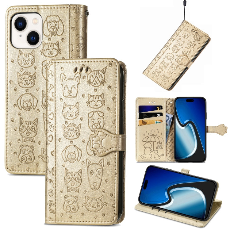 Cat and Dog Embossed Leather Phone Case, Series 2