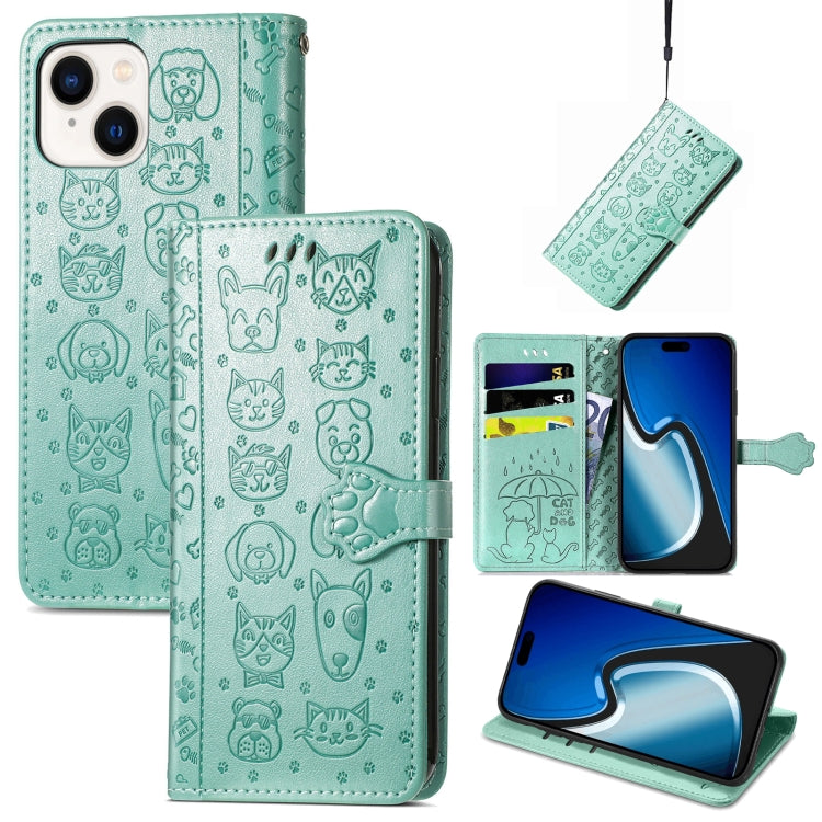 Cat and Dog Embossed Leather Phone Case, Series 2