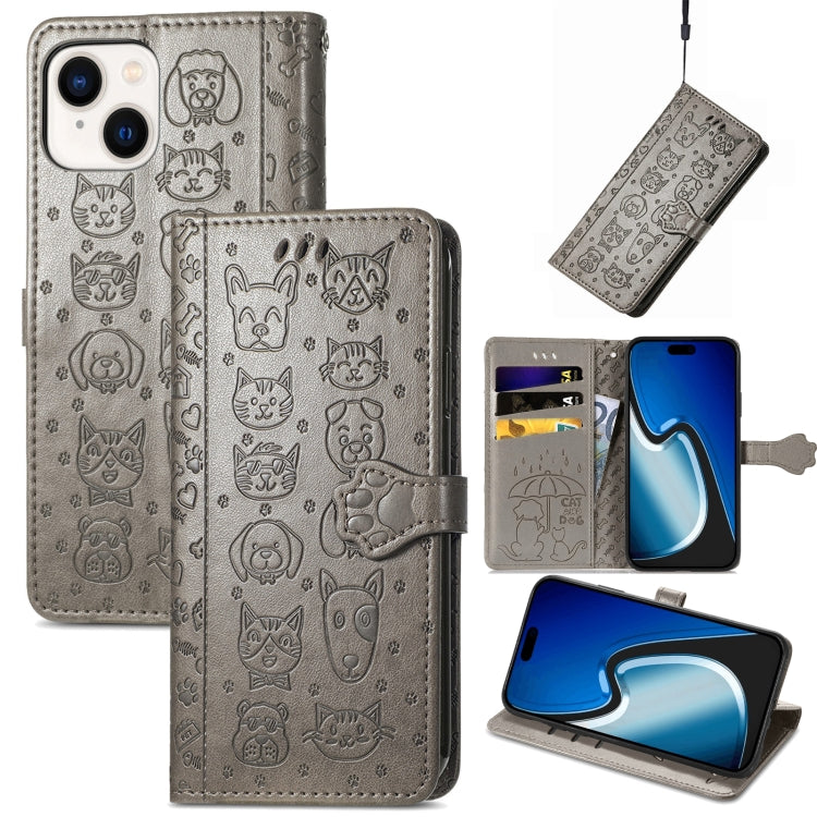 Cat and Dog Embossed Leather Phone Case, Series 2