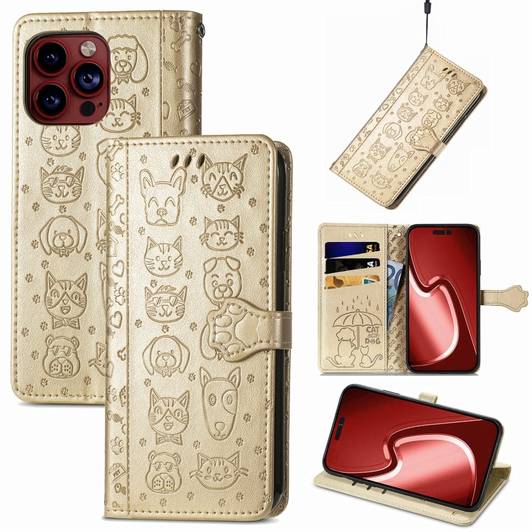 Cat and Dog Embossed Leather Phone Case, Series 1