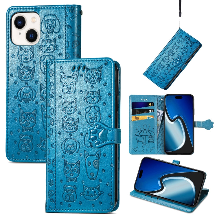 Cat and Dog Embossed Leather Phone Case, Series 1