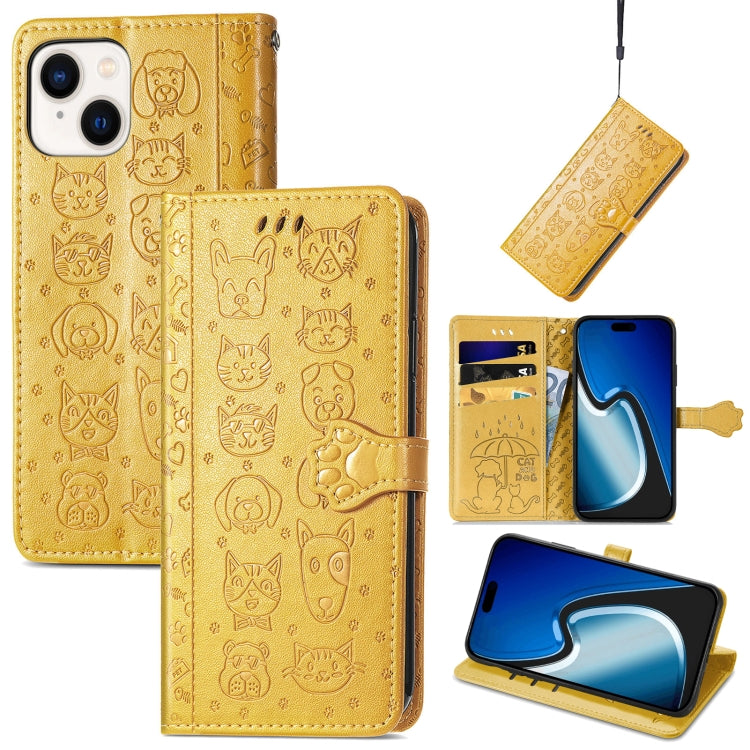 Cat and Dog Embossed Leather Phone Case, Series 1