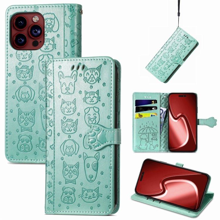 Cat and Dog Embossed Leather Phone Case, Series 3