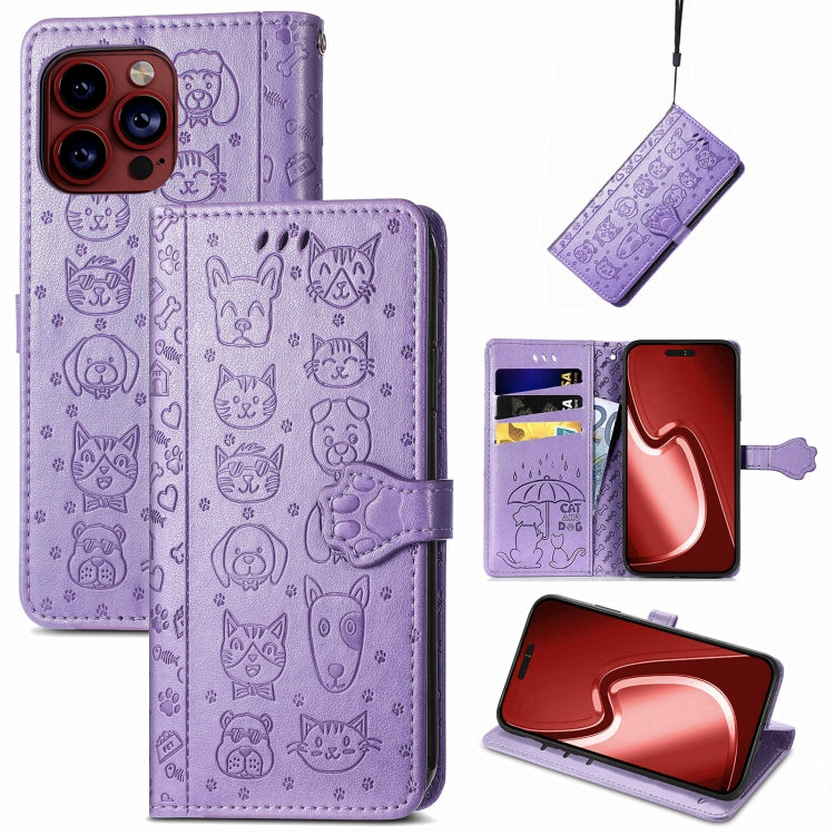 Cat and Dog Embossed Leather Phone Case, Series 3