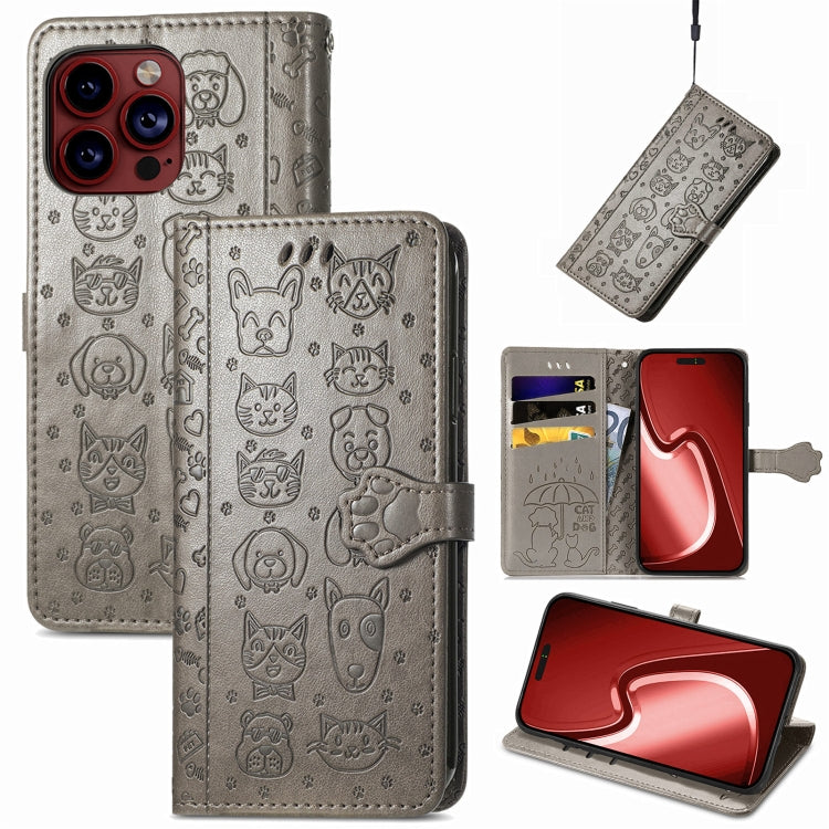 Cat and Dog Embossed Leather Phone Case, Series 3