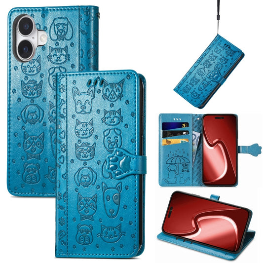 Cat and Dog Embossed Leather Phone Case, Series 3