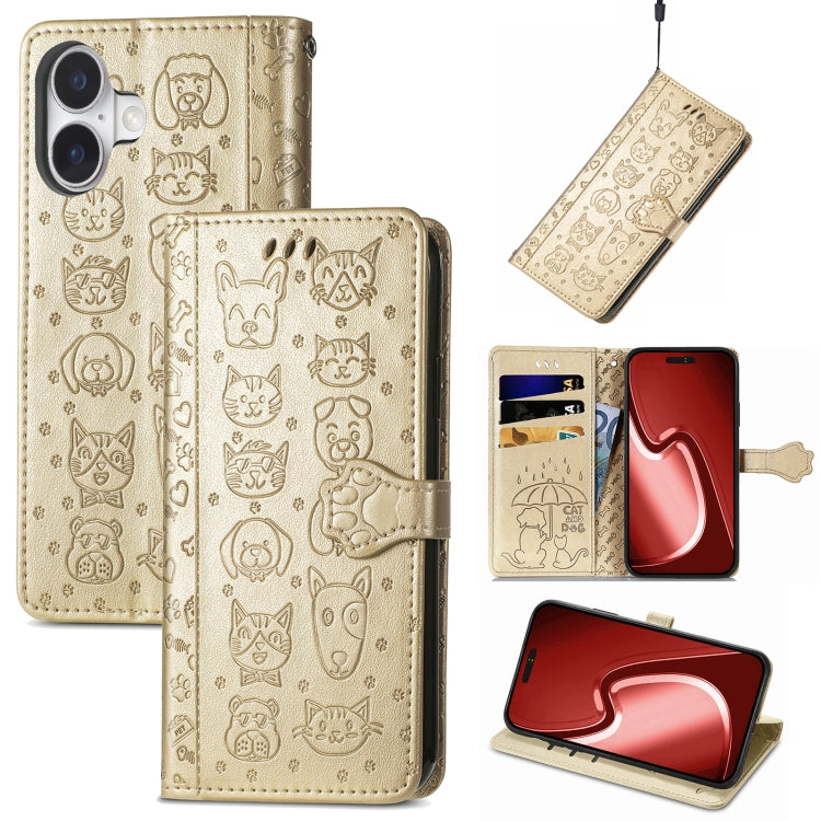 Cat and Dog Embossed Leather Phone Case, Series 3