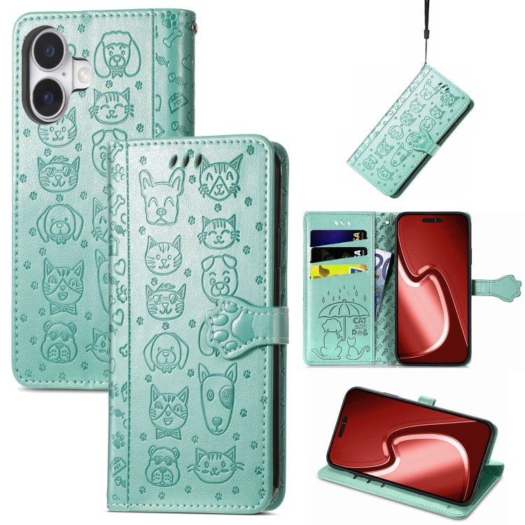 Cat and Dog Embossed Leather Phone Case, Series 3