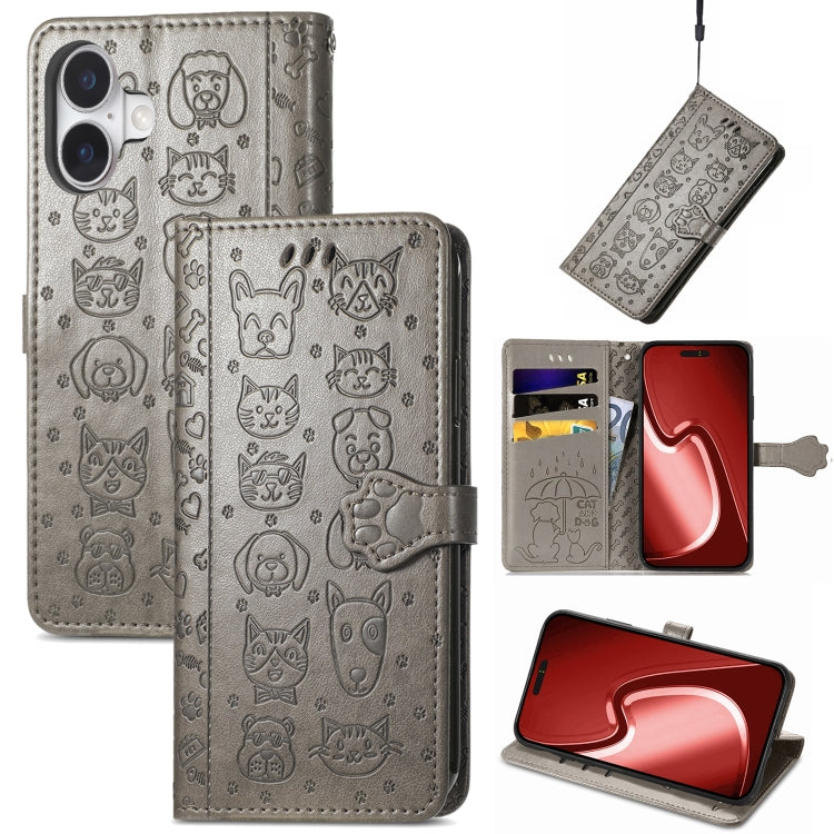 Cat and Dog Embossed Leather Phone Case, Series 3