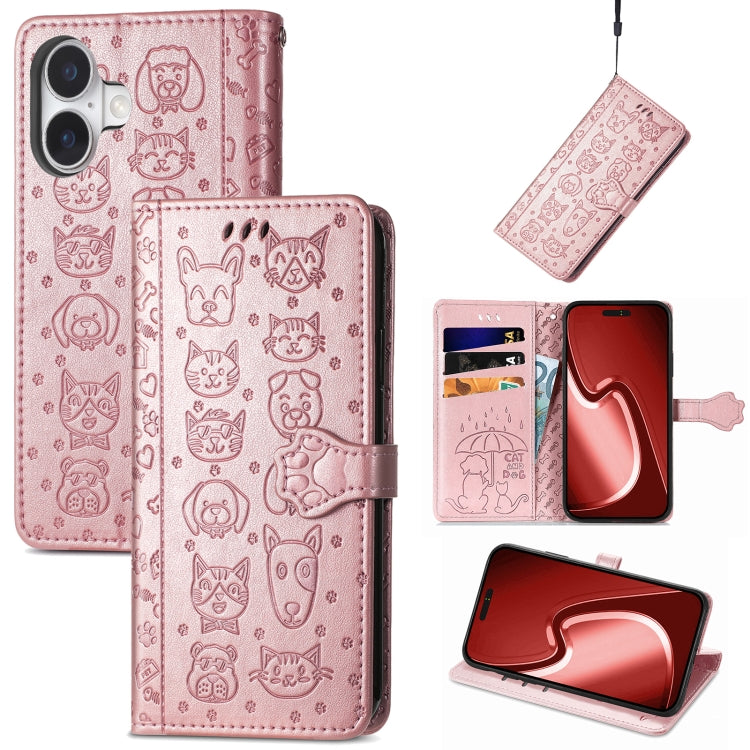 Cat and Dog Embossed Leather Phone Case, Series 1