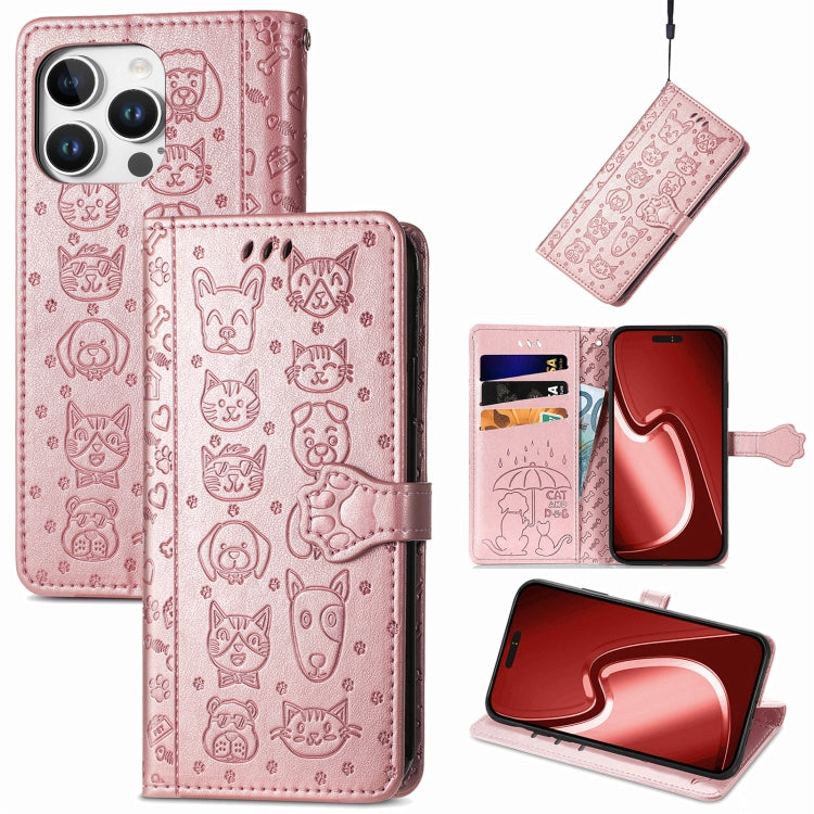 Cat and Dog Embossed Leather Phone Case, Series 2