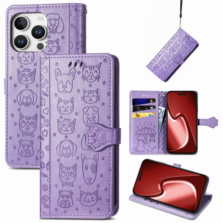 Cat and Dog Embossed Leather Phone Case, Series 2