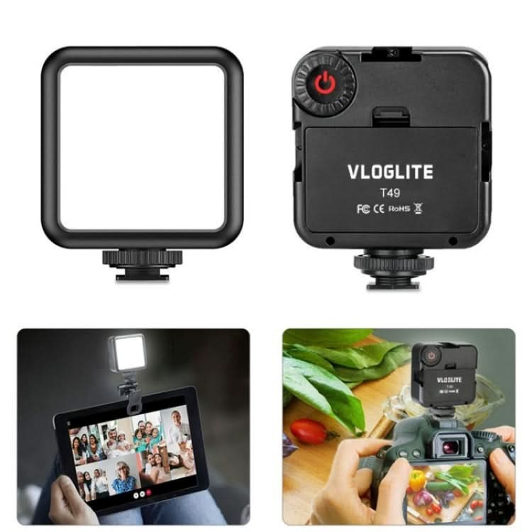 VLOGLITE T49 Portable LED Video Light 5600K Photography Photo Lighting Panel Mini Fill Lamp My Store