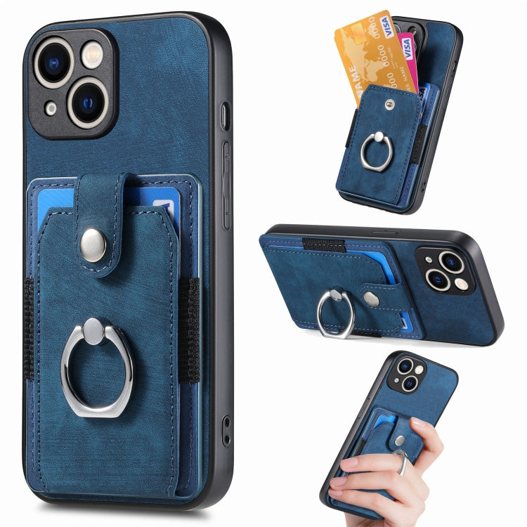 Retro Skin-feel Ring Card Wallet Phone Case, Series 1