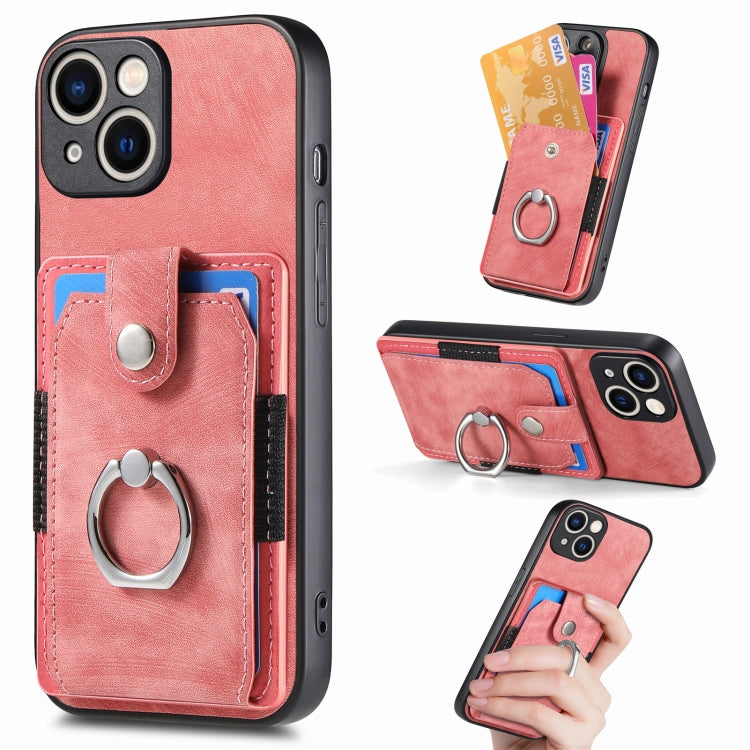 Retro Skin-feel Ring Card Wallet Phone Case, Series 1