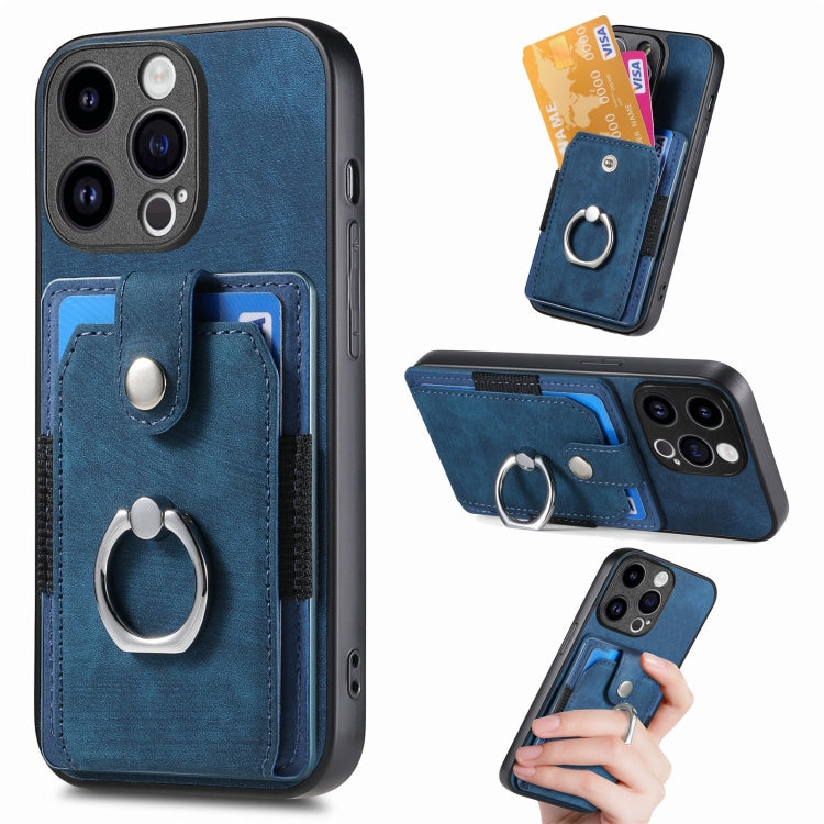 Retro Skin-feel Ring Card Wallet Phone Case, Series 2