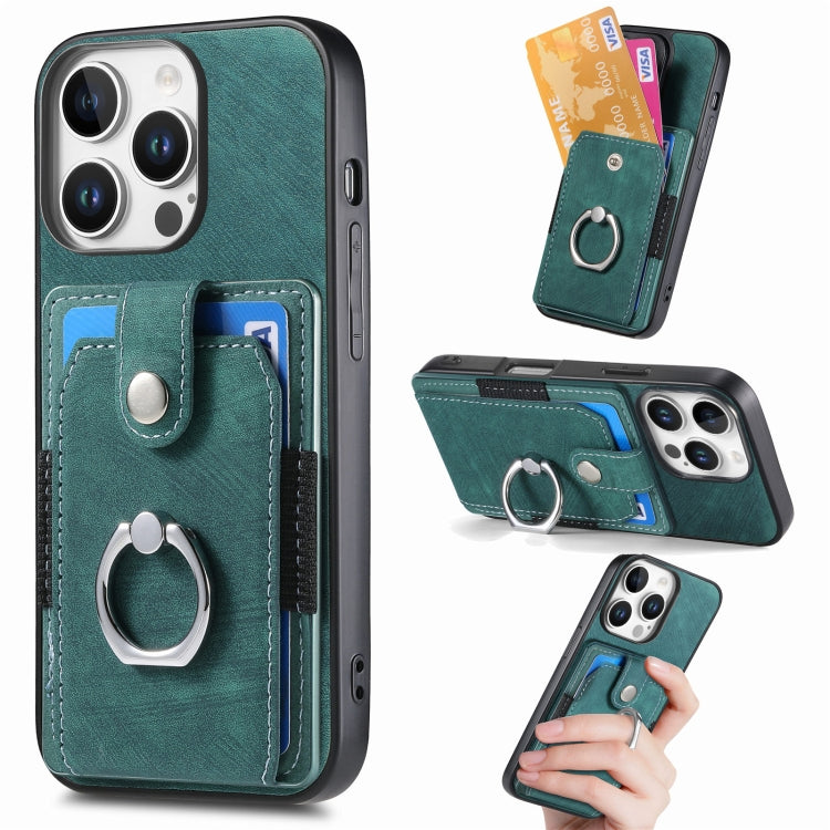 Retro Skin-feel Ring Card Wallet Phone Case, Series 2