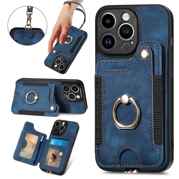 Retro Skin-feel Ring Multi-card Wallet Phone Case, Series 2