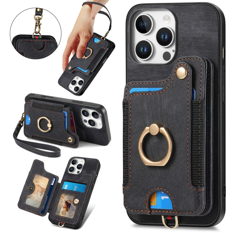 Retro Skin-feel Ring Multi-card Wallet Phone Case, Series 1