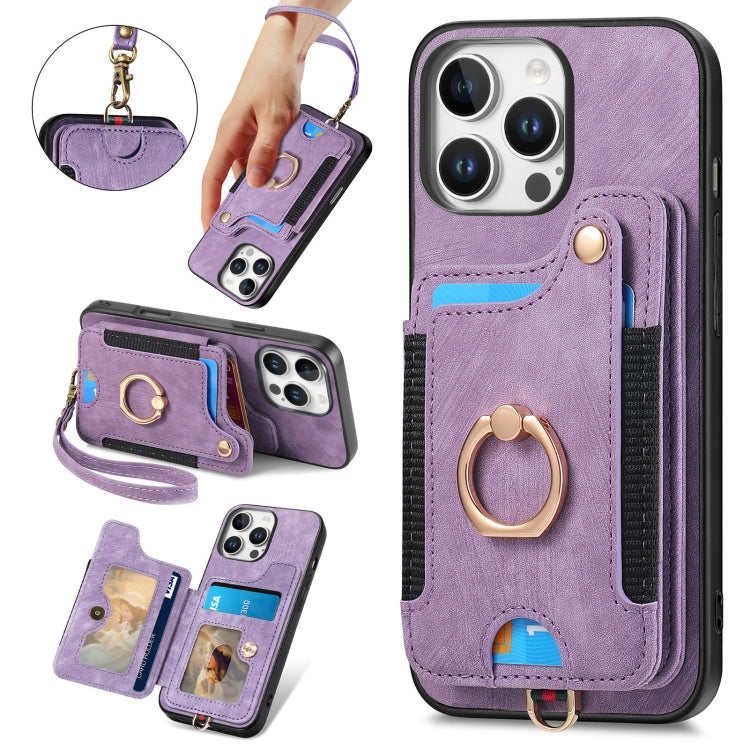 Retro Skin-feel Ring Multi-card Wallet Phone Case, Series 1