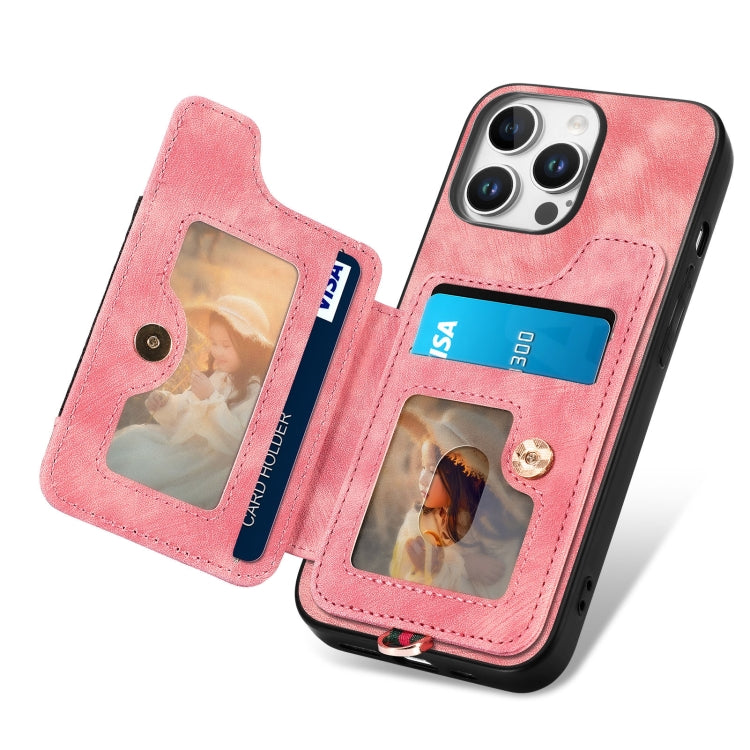 Retro Skin-feel Ring Multi-card Wallet Phone Case, Series 2