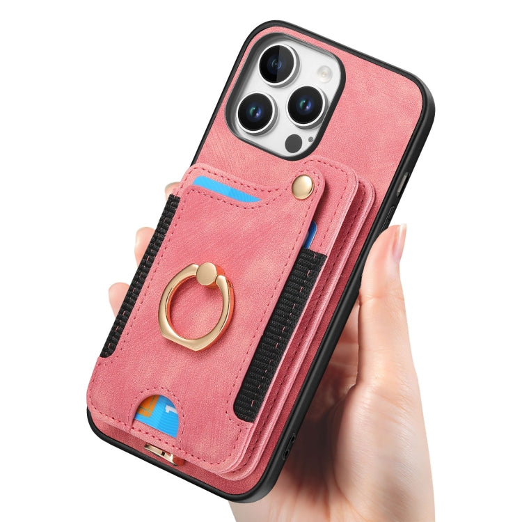 Retro Skin-feel Ring Multi-card Wallet Phone Case, Series 2