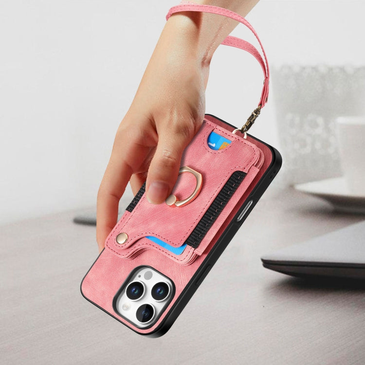 Retro Skin-feel Ring Multi-card Wallet Phone Case, Series 2