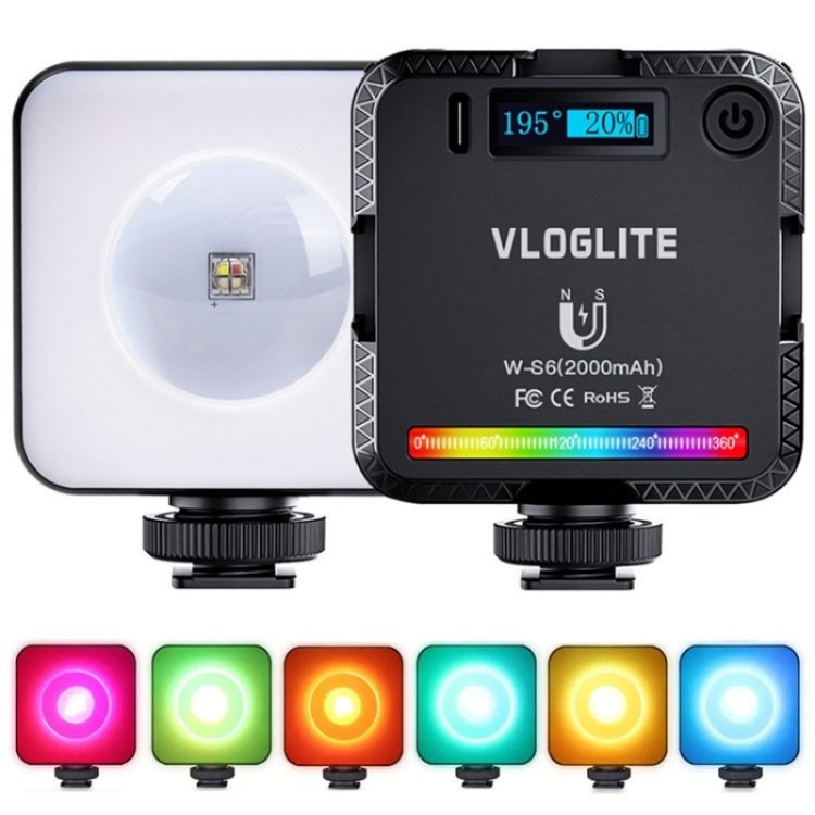 VLOGLITE W-S6 Magnetic Mini Full Color RGB LED Camera Light Sunset Atmosphere Lamp