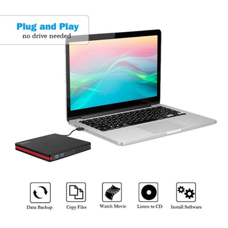 BT669 USB3.0 Laptop CD / DVD Burner Player Optical Drive Case External DVD Drive Enclosure My Store