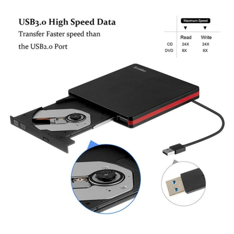 BT669 USB3.0 ноутбук CD / DVD пишущий плеер оптический привод чехол внешний DVD привод корпус