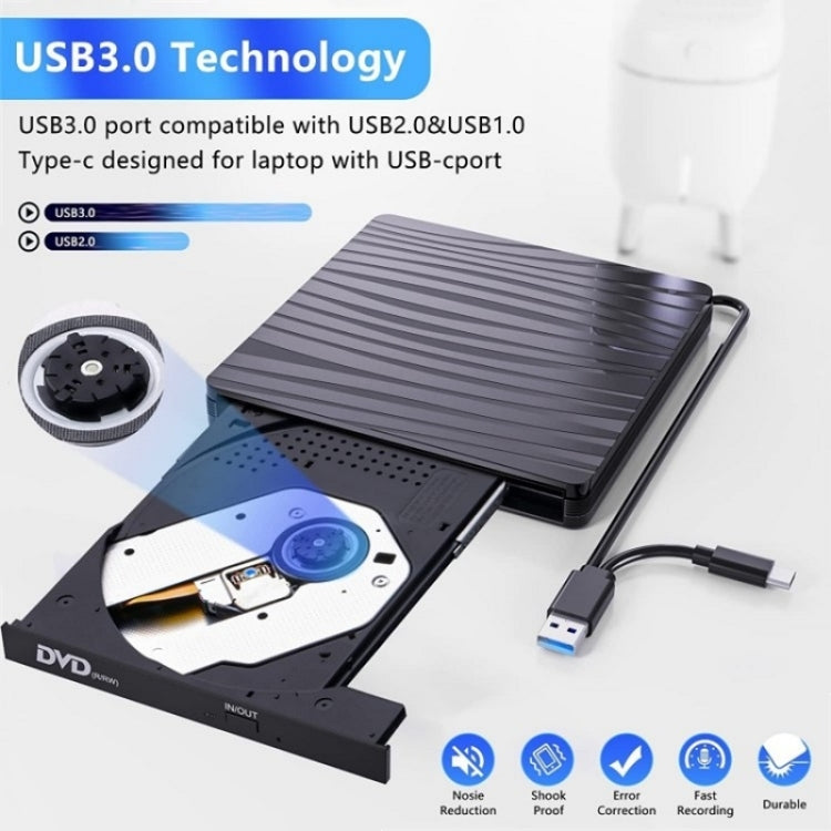 BT689 Portable DVD Burner External Optical Drive CD Player Win10 USB Optical Drive Recorder My Store