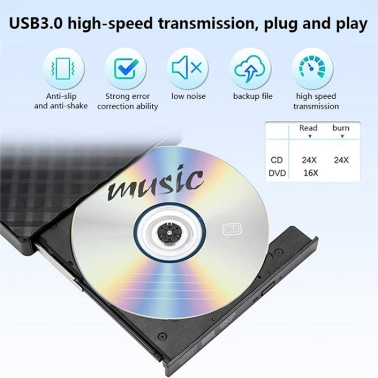 BT699 USB / Type-C External Optical Drive Case Laptop DVD Burner Portable Slim Disc Player My Store