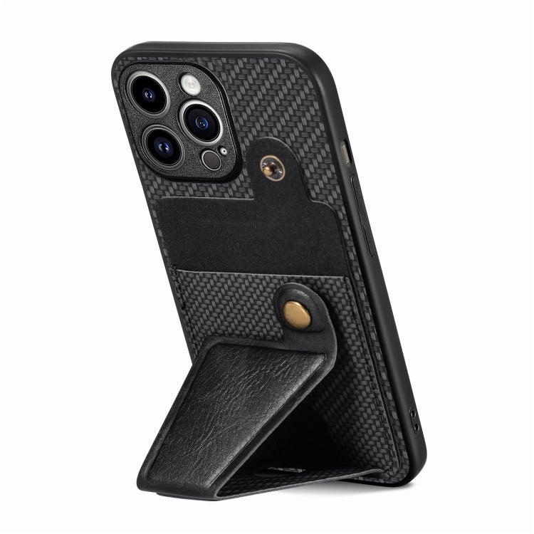 Carbon Fiber Wallet Flip Card K-shaped Holder Phone Case, Series 1