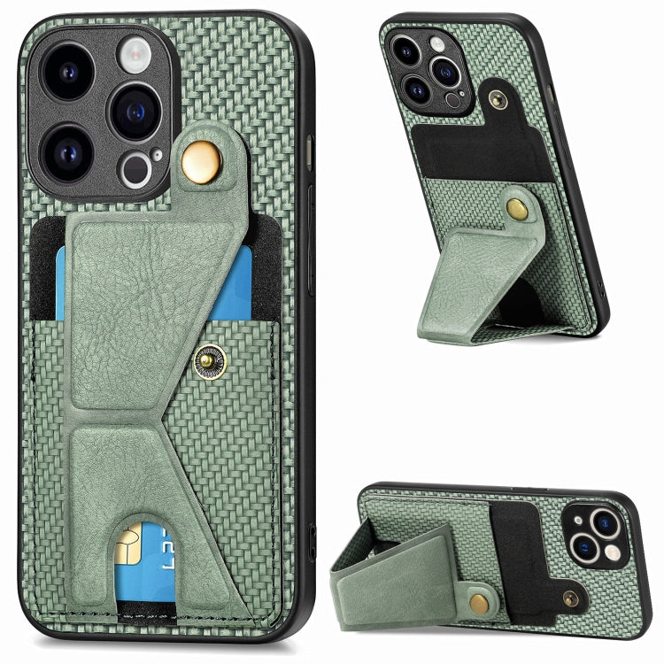 Carbon Fiber Wallet Flip Card K-shaped Holder Phone Case, Series 1