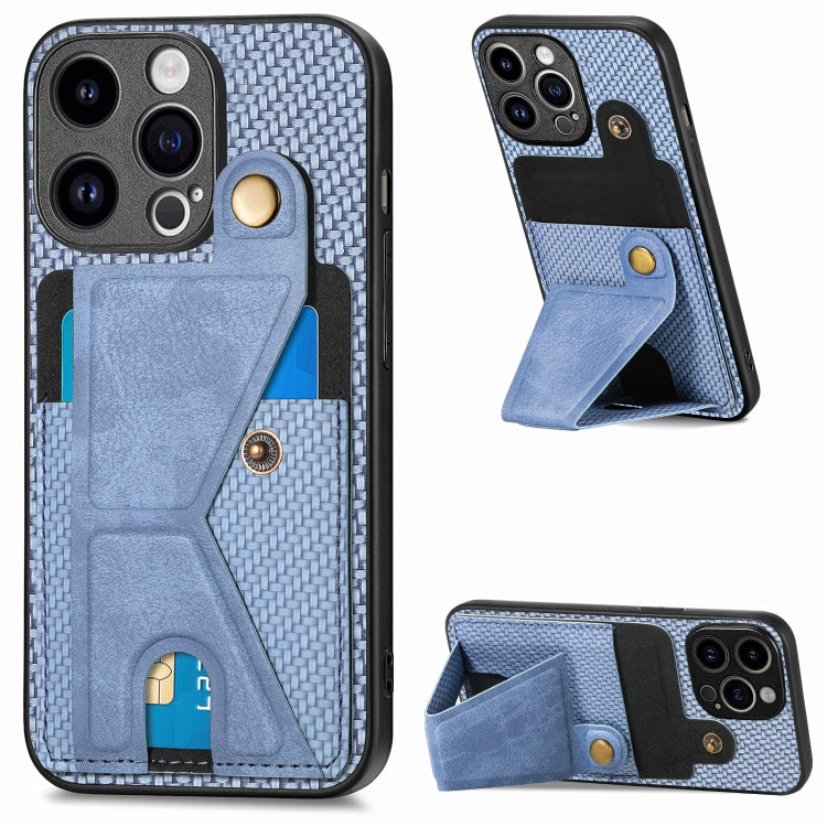 Carbon Fiber Wallet Flip Card K-shaped Holder Phone Case, Series 2