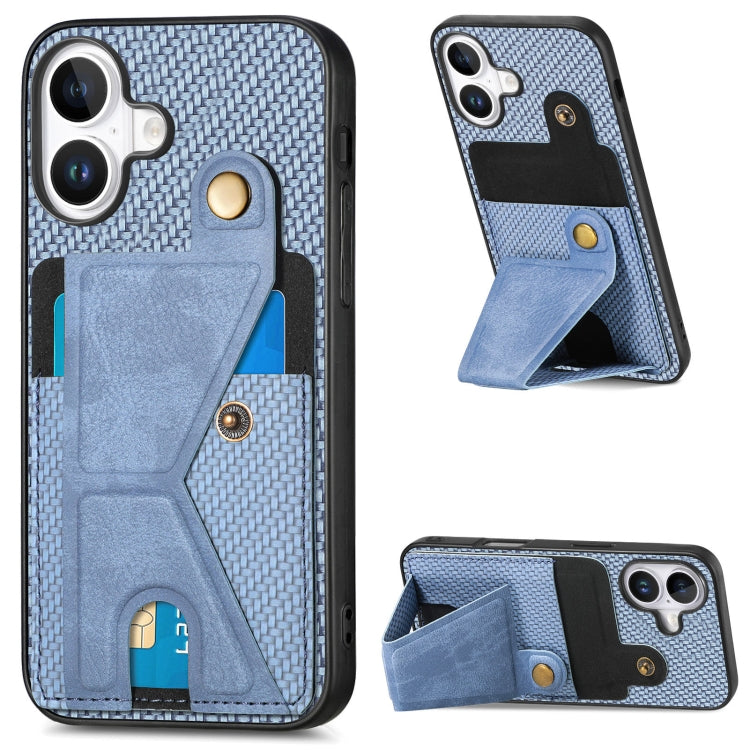 Carbon Fiber Wallet Flip Card K-shaped Holder Phone Case, Series 2