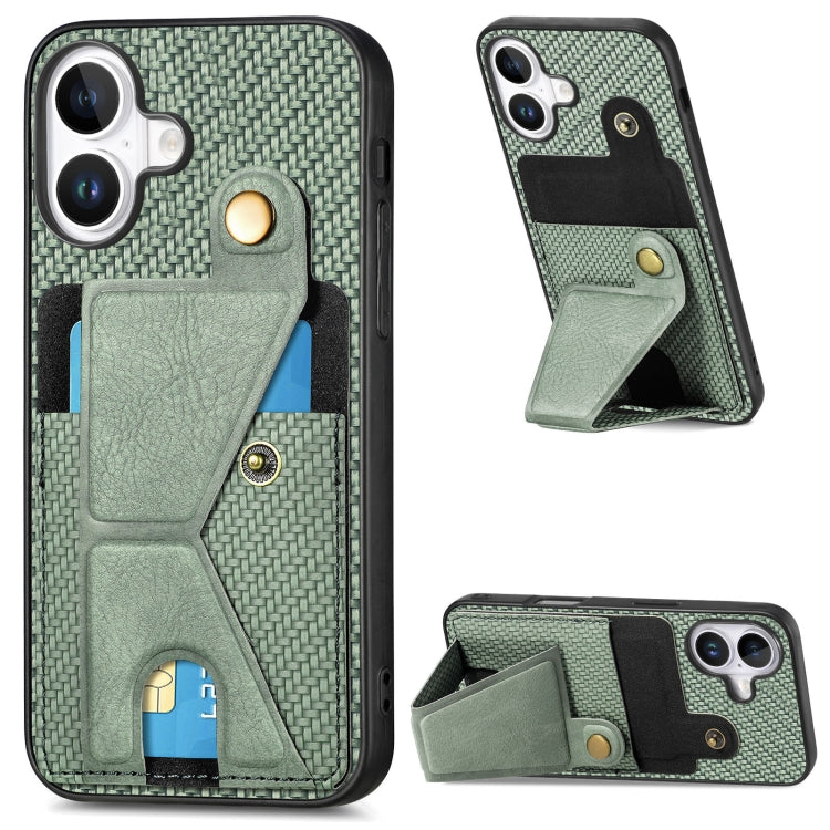 Carbon Fiber Wallet Flip Card K-shaped Holder Phone Case, Series 2