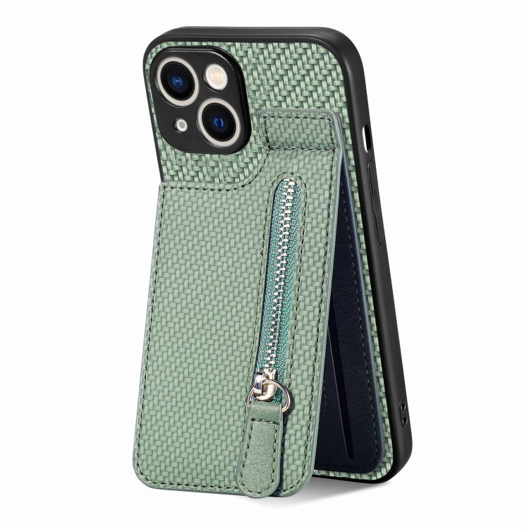 Carbon Fiber Vertical Flip Zipper Phone Case, Series 1