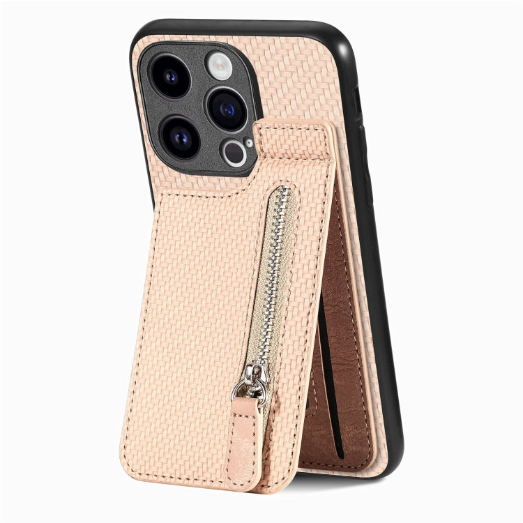 Carbon Fiber Vertical Flip Zipper Phone Case, Series 1