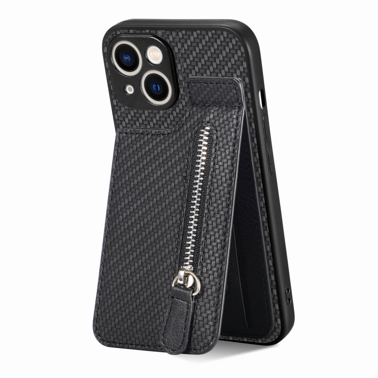 Carbon Fiber Vertical Flip Zipper Phone Case, Series 1