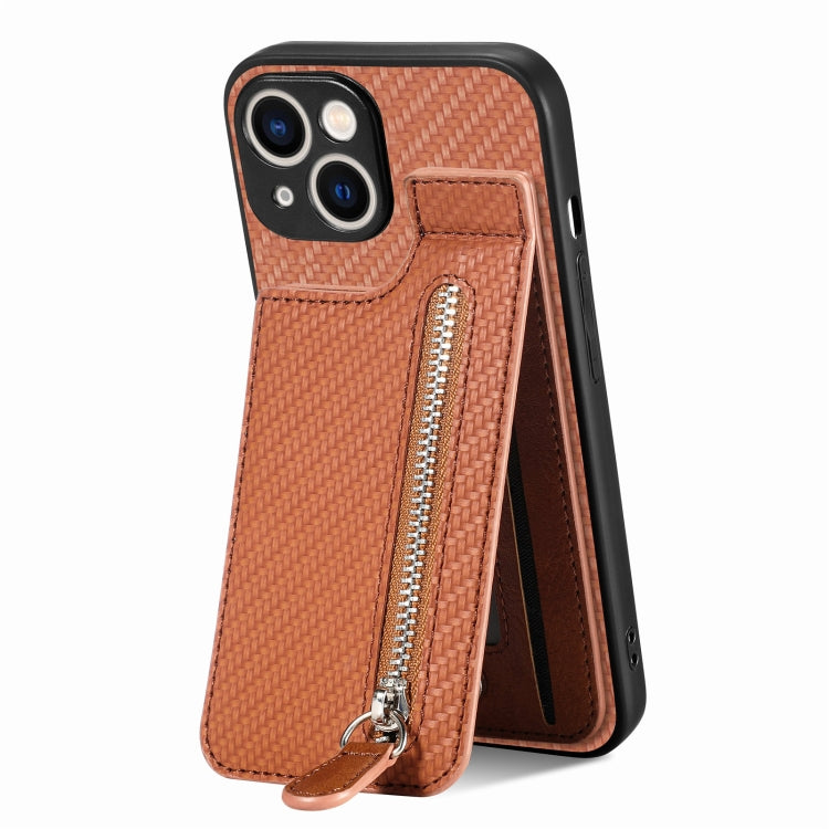 Carbon Fiber Vertical Flip Zipper Phone Case, Series 1